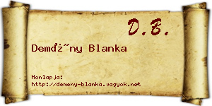 Demény Blanka névjegykártya